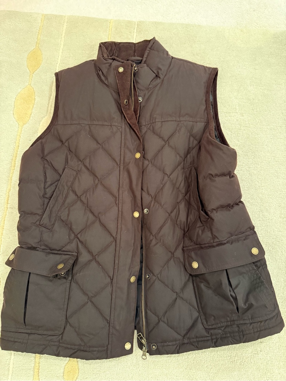 Women's LL Bean Quilted Puffer Vest - Dark Brown